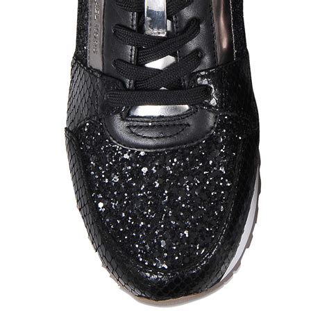 michael kors billie sneakers black|Michael Kors black leather sneakers.